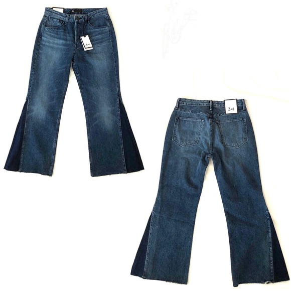 NWT 3x1 Higher Ground Gusset Flared Cropped Jeans - Picture 6 of 9